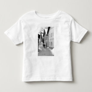 T-shirt Pour Les Tous Petits Europe, Autriche, Hallstat. Rue enneigée