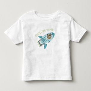 T-shirt Pour Les Tous Petits Explorez le temps" Ours Astronaute Fusée Enfants T