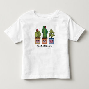 T-shirt Pour Les Tous Petits Famille de Cactus Mignon en Aquarelle