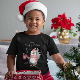 T-shirt Pour Les Tous Petits Famille de manchots mignons tenue de Noël assortie