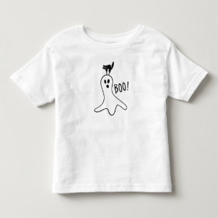 T-shirt Pour Les Tous Petits Fantôme et chat noir Halloween mou