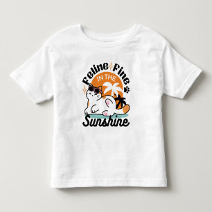 T-shirt Pour Les Tous Petits Feline fin au soleil - Chat Tropical relaxé