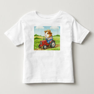 T-shirt Pour Les Tous Petits Fermier de porc en Guinée mûre sur tracteur en T-s