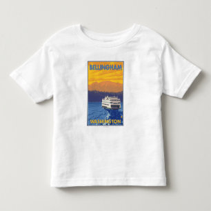 T-shirt Pour Les Tous Petits Ferry et montagnes - Bellingham, Washington