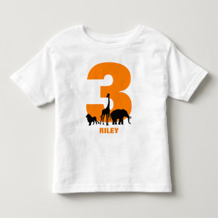T-shirt Pour Les Tous Petits Fête d'anniversaire du zoo d'Orange personnalisé