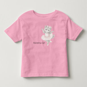T-shirt Pour Les Tous Petits Fille Ballerine Chat Gris