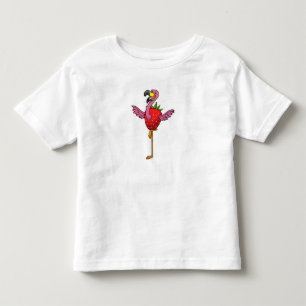 T-shirt Pour Les Tous Petits Flamant rose aux fraises