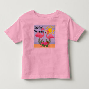 T-shirt Pour Les Tous Petits Flamant rose rose Paradis Tropical - Toddler Fine