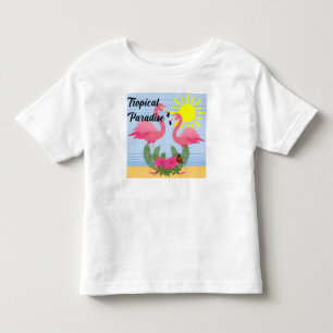T-shirt Pour Les Tous Petits Flamant rose rose Paradis Tropical - Toddler Fine 