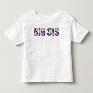 T-shirt Pour Les Tous Petits Fleur À damiers rétro "Big Sis"