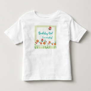 T-shirt Pour Les Tous Petits Fleurs Whimsey Girl Birthday Party Shirt