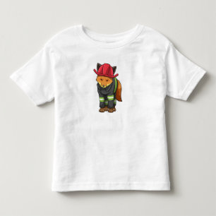T-shirt Pour Les Tous Petits Fox as Firefighter avec Helmet