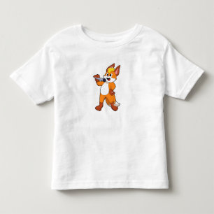 T-shirt Pour Les Tous Petits Fox as Singer with Microphone