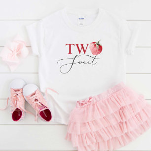 T-shirt Pour Les Tous Petits Fraise deux doux anniversaire