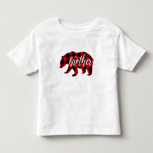 T-shirt Pour Les Tous Petits Frère Ours   Carreaux Rouges