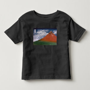 T-shirt Pour Les Tous Petits Fuji rouge, Aka Fujiyama Volcan Katsushika Hokusai