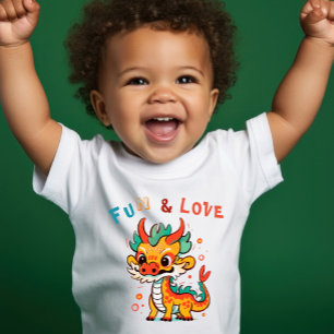 T-shirt Pour Les Tous Petits Fun Carton Dragon Chinois Nouvel An Fu Kids Cadeau