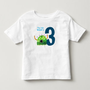 T-shirt Pour Les Tous Petits Fun coloré mon petit monstre 3ème anniversaire