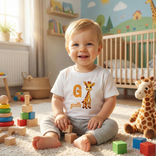 T-shirt Pour Les Tous Petits G est pour Giraffe Toddler Tee