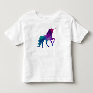 T-shirt Pour Les Tous Petits Galaxy Unicorn Sky couleurs de bleu et de violet, 