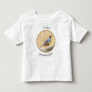 T-shirt Pour Les Tous Petits Gambrel's Quail Painting Original Bird Art