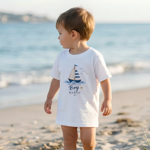 T-shirt Pour Les Tous Petits Garçon d'anniversaire voilier nautique