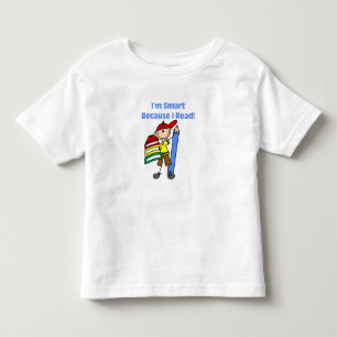 T-shirt Pour Les Tous Petits Garçon intelligent parce que je lis