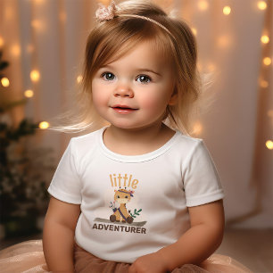 T-shirt Pour Les Tous Petits Girafe Boho Chic Citation Petit Aventurier