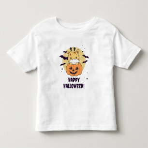 T-shirt Pour Les Tous Petits Giraffe En Giraffes Cute Citrouille Joyeux Hallowe