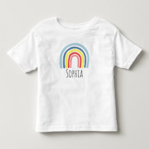 T-shirt Pour Les Tous Petits Girls Cute Modern Magic Rainbow Dessin & Name