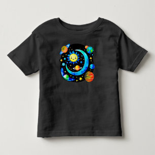 T-shirt Pour Les Tous Petits Globe spatial vibrant avec planètes