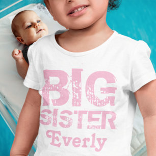 T-shirt Pour Les Tous Petits Grande Sœur Rose Personnalisée