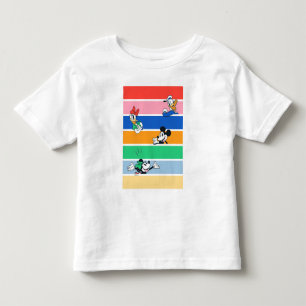 T-shirt Pour Les Tous Petits Graphisme rayé de couleur en relief Mickey & ses a