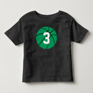 T-shirt Pour Les Tous Petits Green Basketball Kid Custom Jersey Numéro Toddler