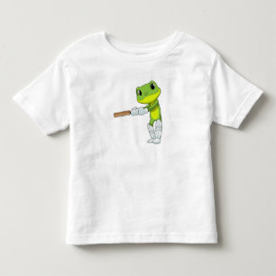 T-shirt Pour Les Tous Petits Grenouille au cricket avec chauve-souris de cricke
