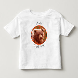 T-shirt Pour Les Tous Petits Grizzly Bear Cub dans Fireweed Peinture Art de la
