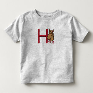 T-shirt Pour Les Tous Petits H est pour le cheval