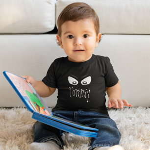 T-shirt Pour Les Tous Petits Halloween noir et blanc Fantôme Personnalisé