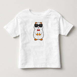 T-shirt Pour Les Tous Petits Hamster avec lunettes de soleil et cravate à mâcho