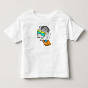 T-shirt Pour Les Tous Petits Hamster Snowboard Snowboard