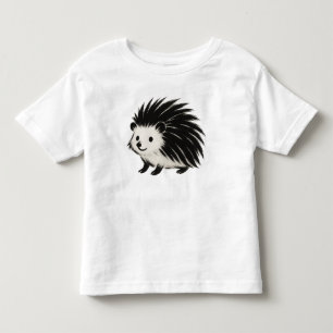 T-shirt Pour Les Tous Petits Hérisson minimaliste - Design animal d'encre noire
