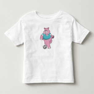 T-shirt Pour Les Tous Petits Hippo as Soccer player with Soccer.PNG