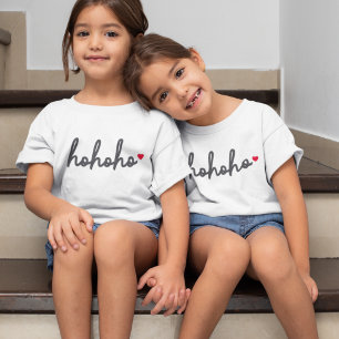 T-shirt Pour Les Tous Petits Ho Ho   Christmas Heart Modern Minimalist