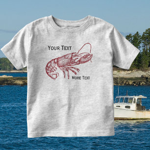 T-shirt Pour Les Tous Petits Homard rouge marine vintage Maison de plage person