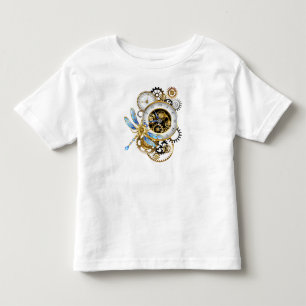 T-shirt Pour Les Tous Petits Horloge à vapeur avec libellule mécanique