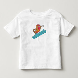 T-shirt Pour Les Tous Petits Hotdog comme sauteur de ski avec Ski.PNG