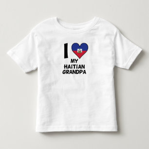 T-shirt Pour Les Tous Petits I coeur mon grand-papa haïtien