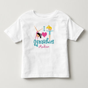 T-shirt Pour Les Tous Petits I Love Gymnastique mignonne Gymnaste Girl