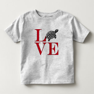 T-shirt Pour Les Tous Petits I Love Turtles - Tee de couleur claire