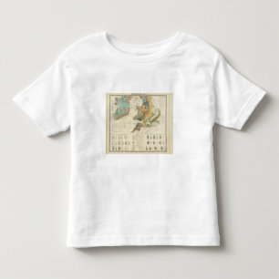 T-shirt Pour Les Tous Petits Îles paléontologiques des Anglais de carte